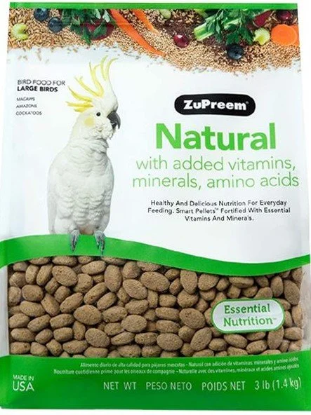 大特価価格ZuPreem Natural Bird Food 20 lb約9kg Zupreem Natural Large — Varietees Bird Store